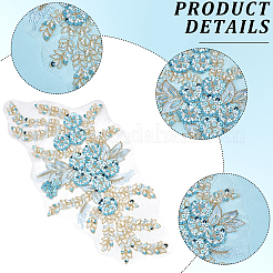 3D Flower Polyester Embroidery Sew on Appliques&nbsp;DIY-WH20010-35B-04