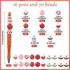 86Pcs Valentine's Day Themed Plastic Beadable Pens&nbsp;DIY-YW0012-28