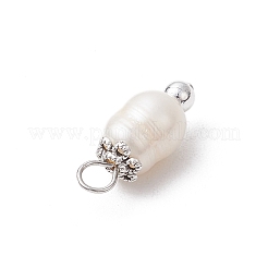 Natural Cultured Freshwater Pearl Rice Pendants&nbsp;PALLOY-JF03919-01
