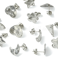12Pcs 6 Styles 304 Stainless Steel Stud Earring Findings&nbsp;FIND-FS0002-39