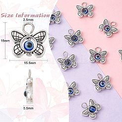 30Pcs Tibetan Style Alloy & Evil Eye Resin Pendants&nbsp;PALLOY-CJ0002-73