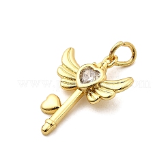 Brass with Cubic Zirconia Pendants&nbsp;KK-C134-10G