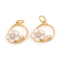 Brass Micro Pave Cubic Zirconia Charms&nbsp;KK-I672-42