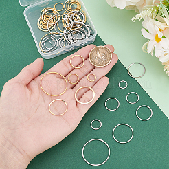 64Pcs 16 Styles 201 & 304 Stainless Steel Linking Ring&nbsp;STAS-PH0005-89