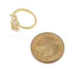 Rack Plating Brass Micro Pave Cubic Zirconia Finger Rings for Women&nbsp;LS-RJEW-M027-01G-01