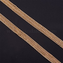 Iron Chain and Two Rows Rhinestone Cup Chain((Hot Melt Adhesive On The Back)&nbsp;CH-BC0001-02