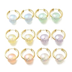 Round Brass Hoop Earrings&nbsp;EJEW-Z086-01G