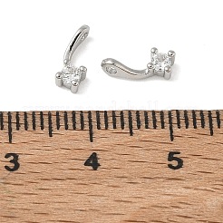 Brass Pave Clear Cubic Zirconia Charms&nbsp;CU-CBA9FFD-11P-07
