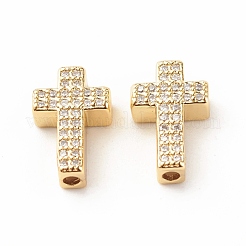 Rack Plating Brass Cubic Zirconia Beads&nbsp;KK-B051-06G