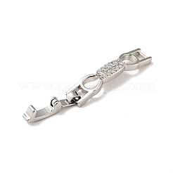 Bowknot Rack Plating Brass Clear Cubic Zirconia Watch Band Clasps&nbsp;ZIRC-H125-19P