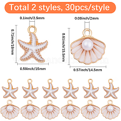 60Pcs 2 Styles Alloy Enamel Pendants&nbsp;ENAM-SC0007-52