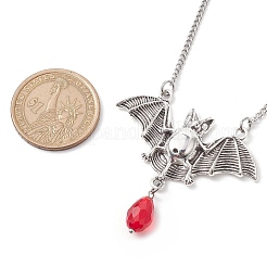 Alloy Bat and Glass Pendant Necklaces&nbsp;NJEW-TA00141