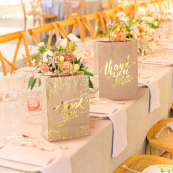 8Pcs 4 Styles Gold Stamp Thank You Printed Paper Gift Tote Bags&nbsp;ABAG-TA0001-61