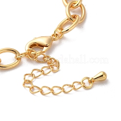 Brass Micro Pave Cubic Zirconia Charm Bracelets&nbsp;BJEW-P342-16G
