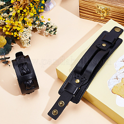 2Pcs 2 Styles Cowhide Cord Wide Cord Bracelets&nbsp;BJEW-CL0001-38A