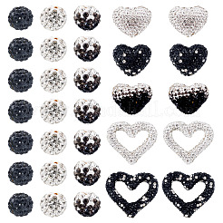 60Pcs 8 Styles Polymer Clay Rhinestone Beads&nbsp;CLAY-BT0001-13