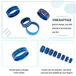 16Pcs 8 Size Stainless Steel Grooved Finger Ring for Men Women&nbsp;RJEW-UN0002-63