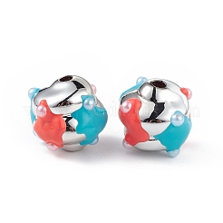 Platinum Plated Acrylic Enamel Beads&nbsp;OACR-I003-03