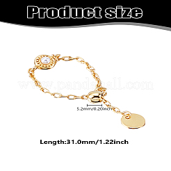 1Pc Brass Plastic Pearl Chain Adjustable Rings for Women&nbsp;RJEW-LP0003-55