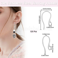 120Pcs 304 Stainless Steel Earring Hooks&nbsp;STAS-BBC0004-28