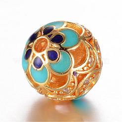 Brass Micro Pave Cubic Zirconia Beads&nbsp;ZIRC-D114-23G