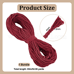 85M Cotton Braided Cord&nbsp;OCOR-WH0036-74C