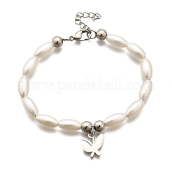 304 Stainless Steel Butterfly Charm Bracelets for Women&nbsp;BJEW-C098-08P