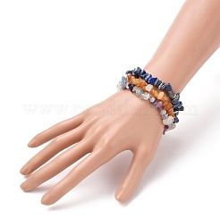 Chip Natural Gemstone Beaded Stretch Bracelets Sets&nbsp;BJEW-JB05700