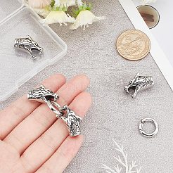 2 Sets Tibetan Style 304 Stainless Steel Spring Gate Rings&nbsp;STAS-UN0040-66