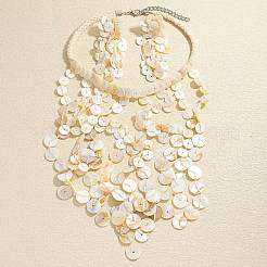 Shell Multi-Layer Disc Necklaces & Stud Earring Sets for Women&nbsp;WG912B9-03