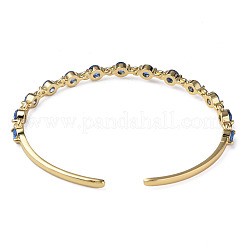 Cubic Zirconia Flat Round Open Cuff Bangle&nbsp;BJEW-N012-032B