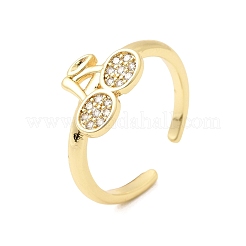 Brass Micro Pave Clear Cubic Zirconia Cuff Open Rings&nbsp;RJEW-C164-04A-G