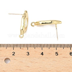 Nuggets Brass Micro Pave Clear Cubic Zirconia Stud Earring Findings&nbsp;KK-D386-18G
