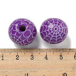 Printed Wood European Beads&nbsp;WOOD-G022-08B-08