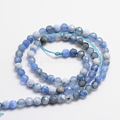 Faceted Natural Agate Round Beads Strands&nbsp;G-E318B-4mm-02