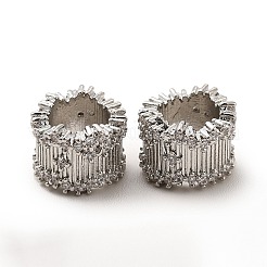 Rack Plating Brass Micro Pave Cubic Zirconia European Beads&nbsp;KK-C010-36