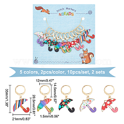 Alloy Enamel Pendant Locking Stitch Markers&nbsp;HJEW-AB00147