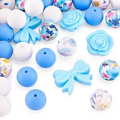 34Pcs 6 Styles Silicone Beads&nbsp;SIL-TA0003-51B