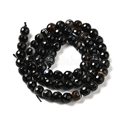 Natural Black Agate Beads Strands&nbsp;G-A246-8mm-04