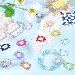 26Pcs 13 Colors Spray Printed Alloy Spring Gate Rings&nbsp;FIND-SC0022-40