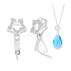 2Pcs 925 Sterling Silver Micro Pave Cubic Zirconia Pendant Bails&nbsp;STER-PH0001-96