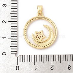 Brass Micro Pave Cubic Zirconia Pendants&nbsp;ZIRC-I069-02G-01