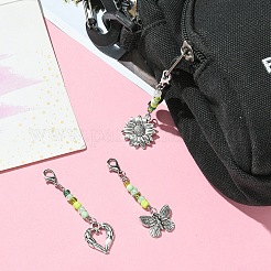 Glass Beaded & Alloy Pendant Decorations&nbsp;HJEW-YW00004