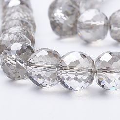 Electroplated Glass Beads Strands&nbsp;EGLA-Q092-8mm-A05