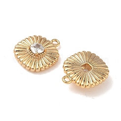 Brass Micro Pave Cubic Zirconia Grooved Pendants&nbsp;KK-A280-04B-G