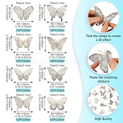 96Pcs 8 Styles PET 3D Butterfly Wall Stickers&nbsp;DIY-TA0013-12B