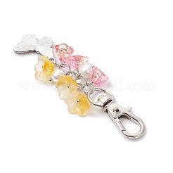 5Pcs 5 Colors Butterfly Alloy Enamel Pendant Decorations&nbsp;HJEW-JM02902