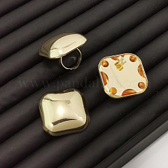 Square Alloy Stud Earrings & Rings Sets for Women&nbsp;FS-WGD4DB0-01