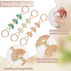 3Pcs 3 Colors Fan with Flower Alloy Enamel Link Purse Strap Extenders&nbsp;FIND-WR0009-38