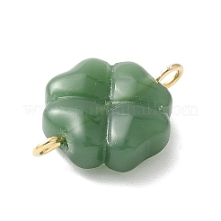 2Pcs 2 Colors Spray Painted Glass Imitation Jade Connector Charms&nbsp;PALLOY-JF03525-02